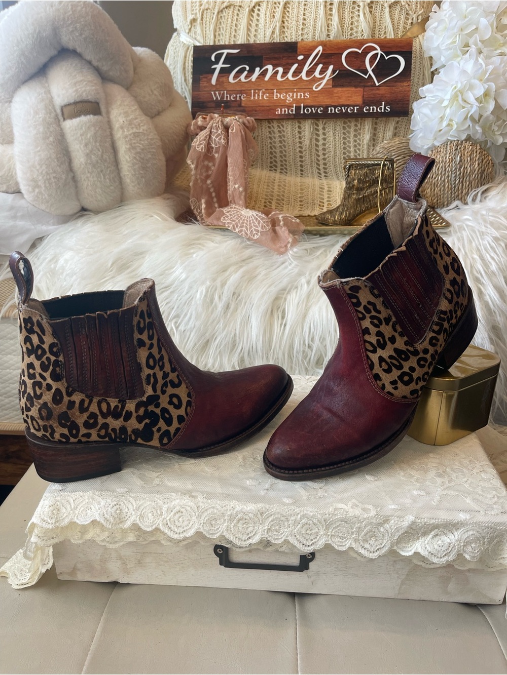 Freebird by Steven OG/RETIRED Lasso Ankle Boot in Rust Leopard Colorway MSRP$225